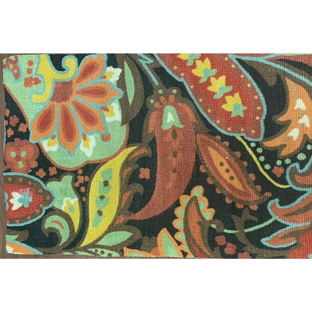 Nourison Vista 30” x 48” Abstract Paisley Accent Rug - Black Multicolor